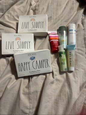 Rae Dunn White Eucalyptus Mint Soap & Travel Size Body Care Bundle